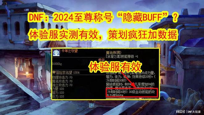 DNF：体验服实测有效2024至尊称号“隐藏BUFF”？策划2次加数据